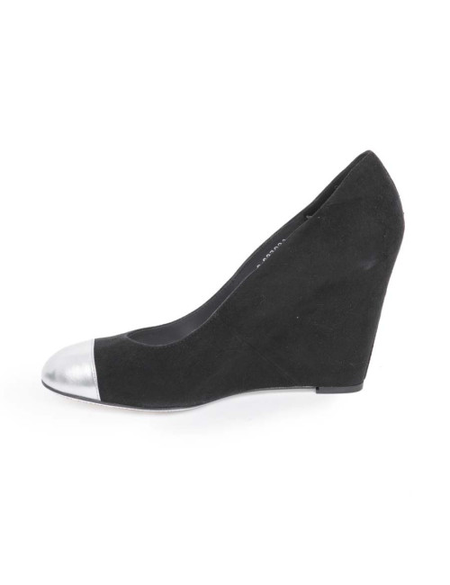 Escarpins CHANEL T veau velours noir