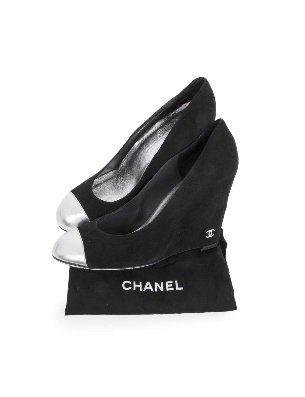 Escarpins CHANEL T veau velours noir