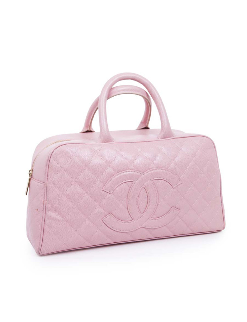 Sac CHANEL cuir mateassé rose