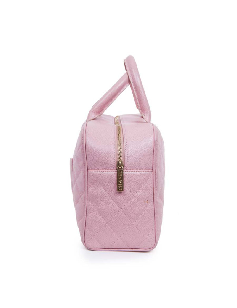 Sac CHANEL cuir mateassé rose
