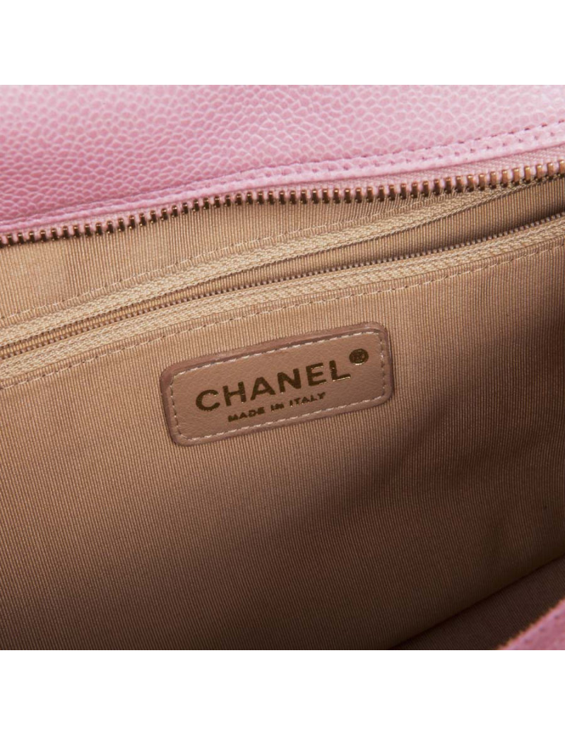 Sac CHANEL cuir mateassé rose