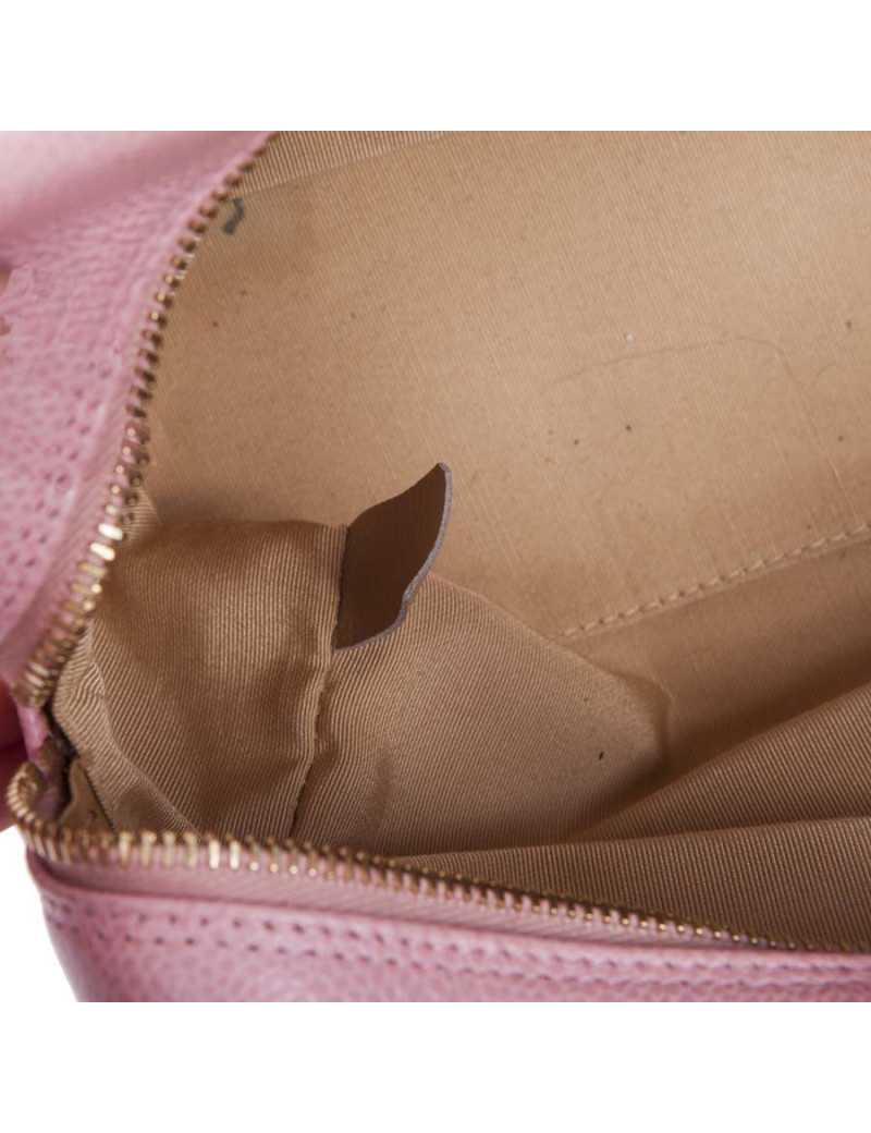 Sac CHANEL cuir mateassé rose