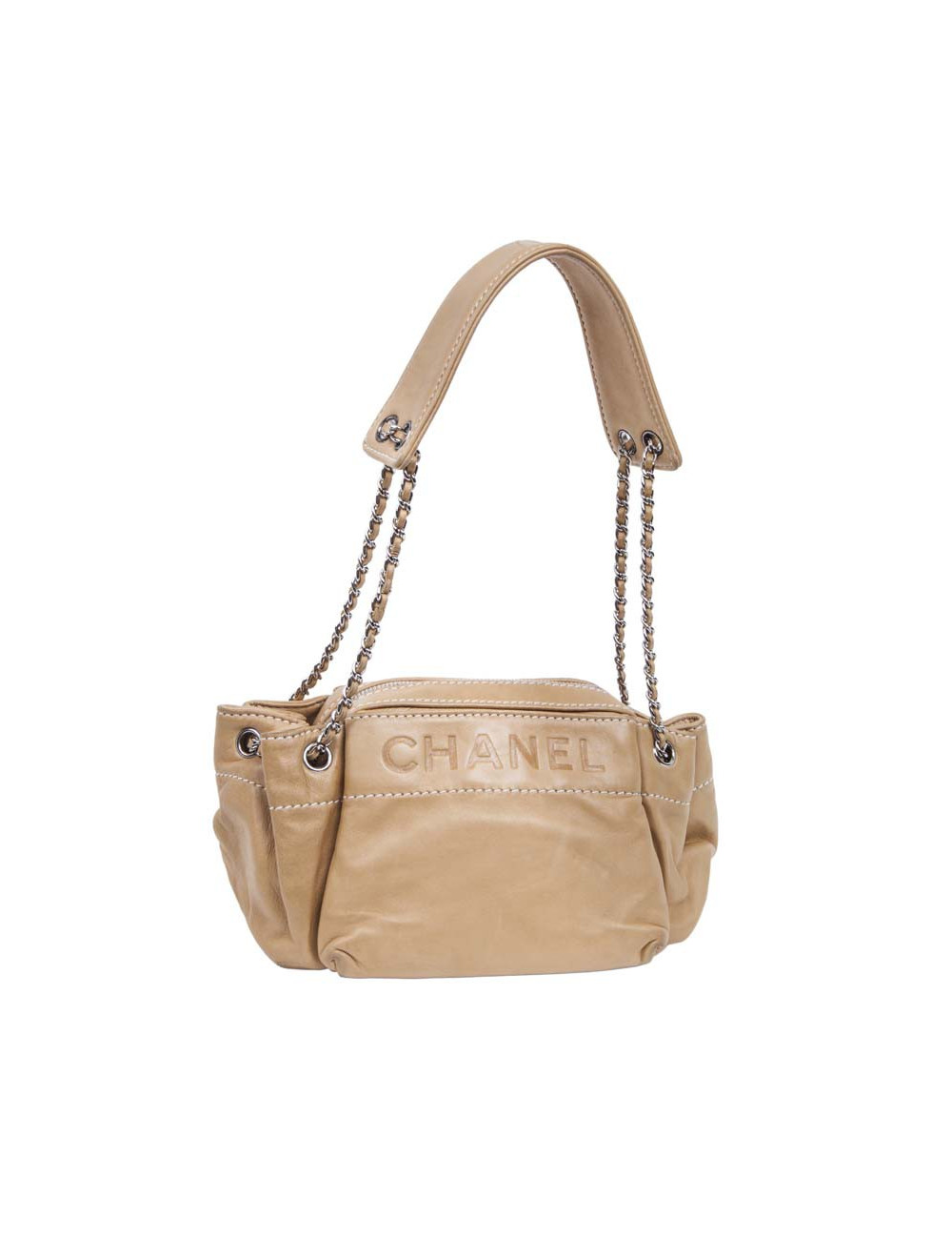 Sac CHANEL cuir d'agneau beige