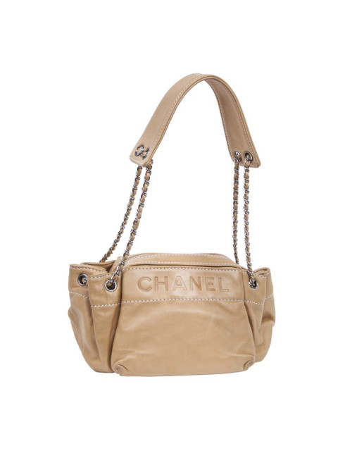 Sac CHANEL cuir d'agneau beige