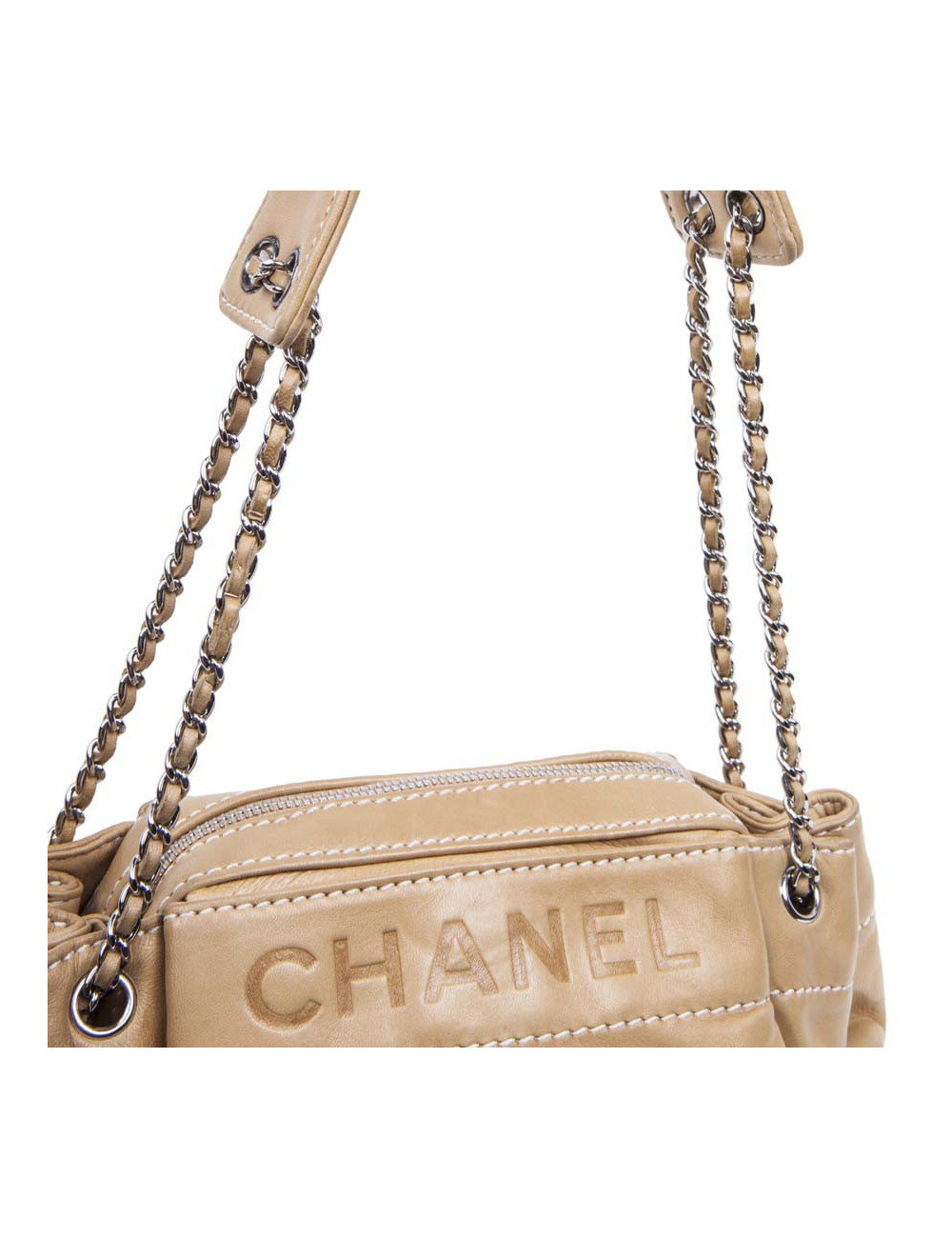 Sac CHANEL cuir d'agneau beige
