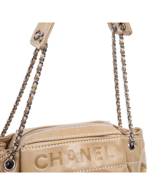 Sac CHANEL cuir d'agneau beige