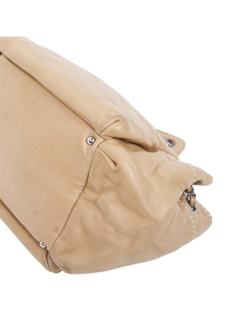 Sac CHANEL cuir d'agneau beige