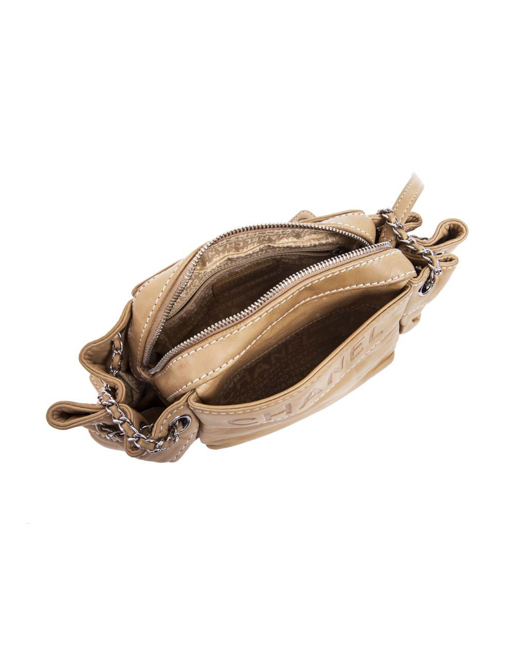 Sac CHANEL cuir d'agneau beige