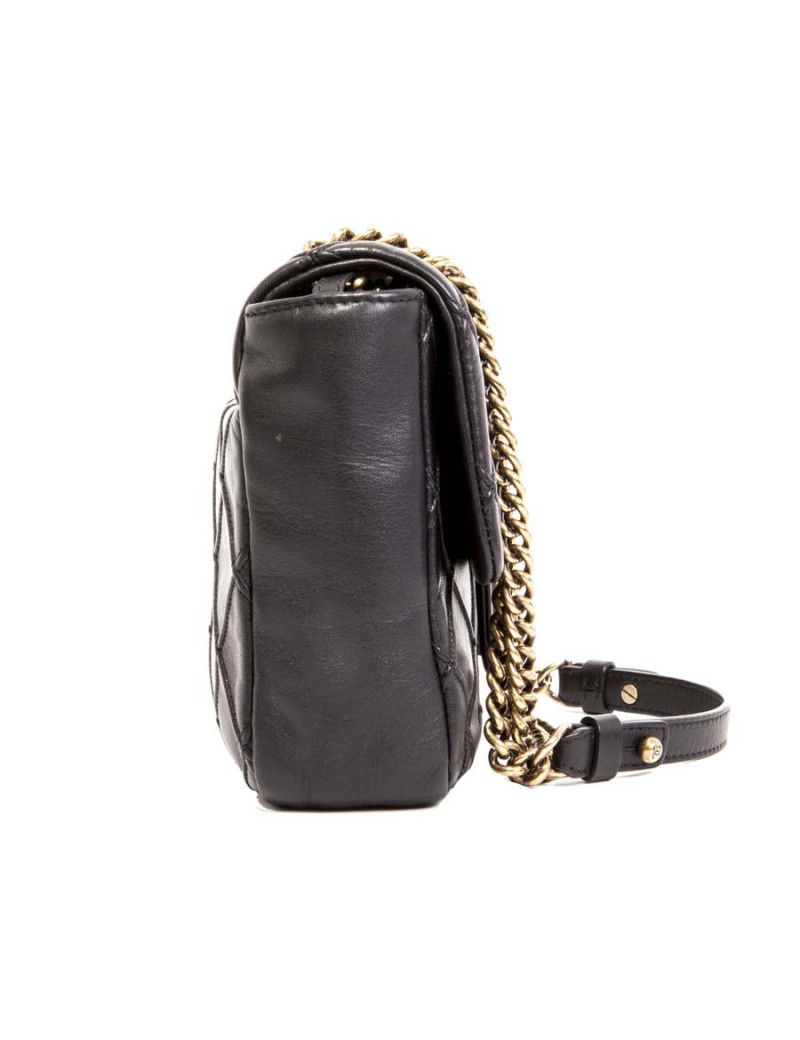 Sac Timeless CHANEL cuir d'agneau lisse matelassé noir