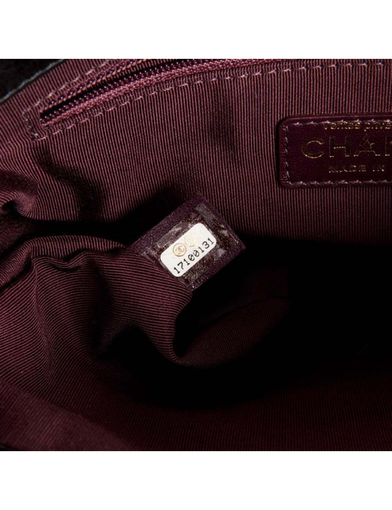 Sac Timeless CHANEL cuir d'agneau lisse matelassé noir