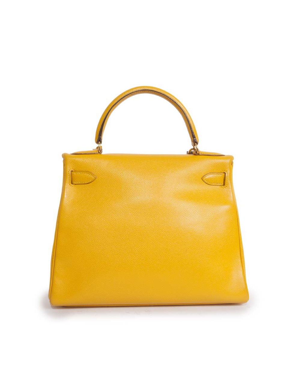 28 lemon yellow grained leather HERMES Kelly bag