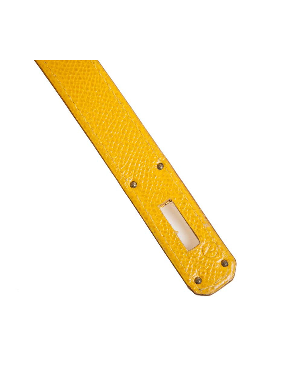 28 lemon yellow grained leather HERMES Kelly bag