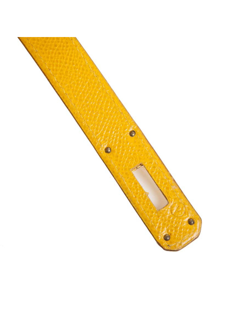 28 lemon yellow grained leather HERMES Kelly bag