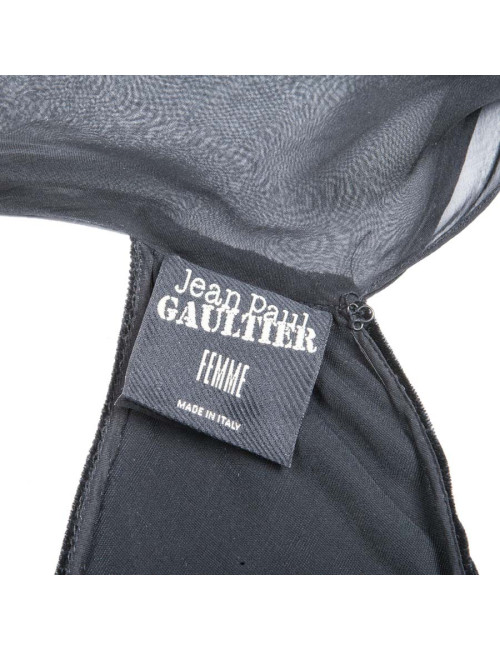 Dress JEAN PAUL GAULTIER T36 en velvet of silk and Black Lace