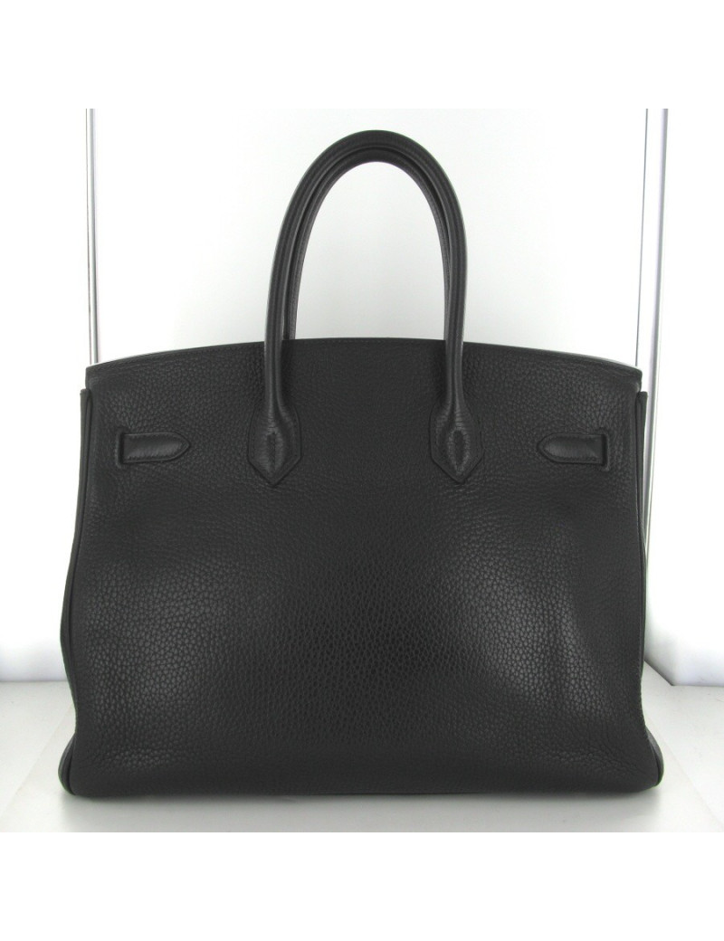 Birkin 35 HERMES Taurillon noir bijouterie dorée