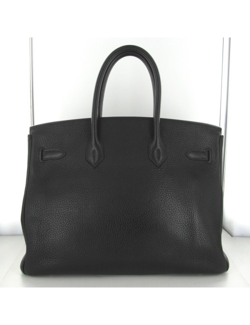 Birkin 35 HERMES Taurillon noir bijouterie dorée