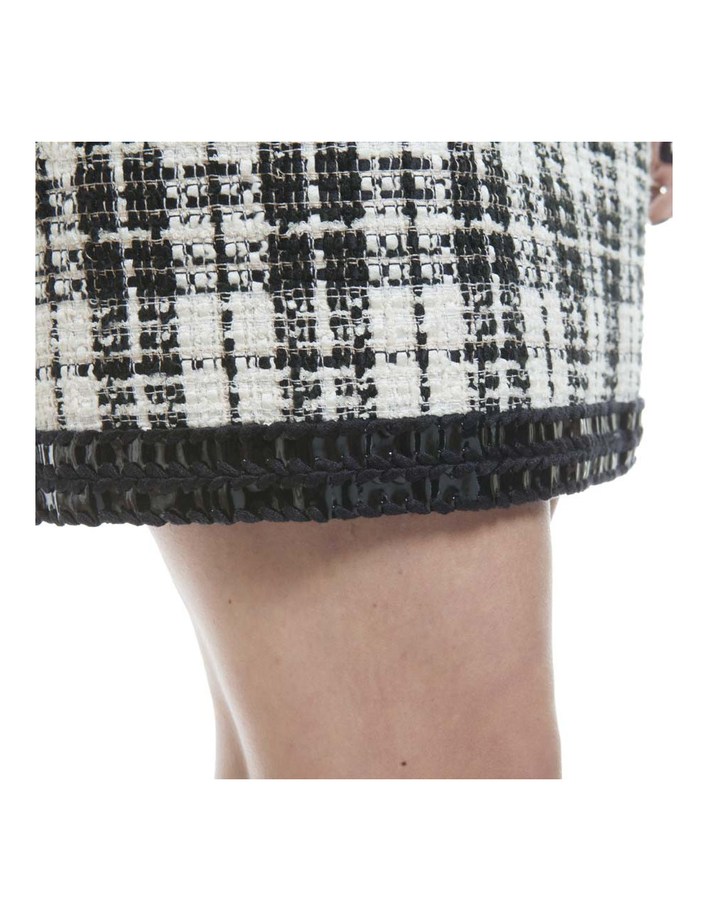 CHANEL T 38 two-tone tweed dress