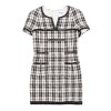 CHANEL T 38 two-tone tweed dress