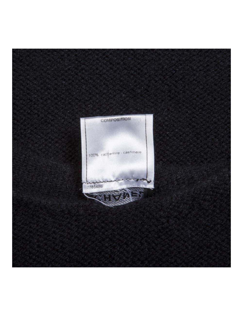 CHANEL sleeveless black cashmere dress