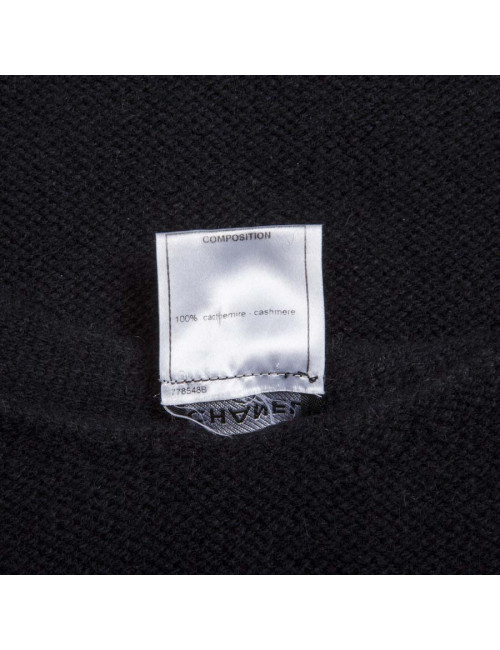 CHANEL sleeveless black cashmere dress