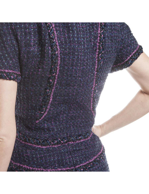 Robe CHANEL T 38 tweed multicolore