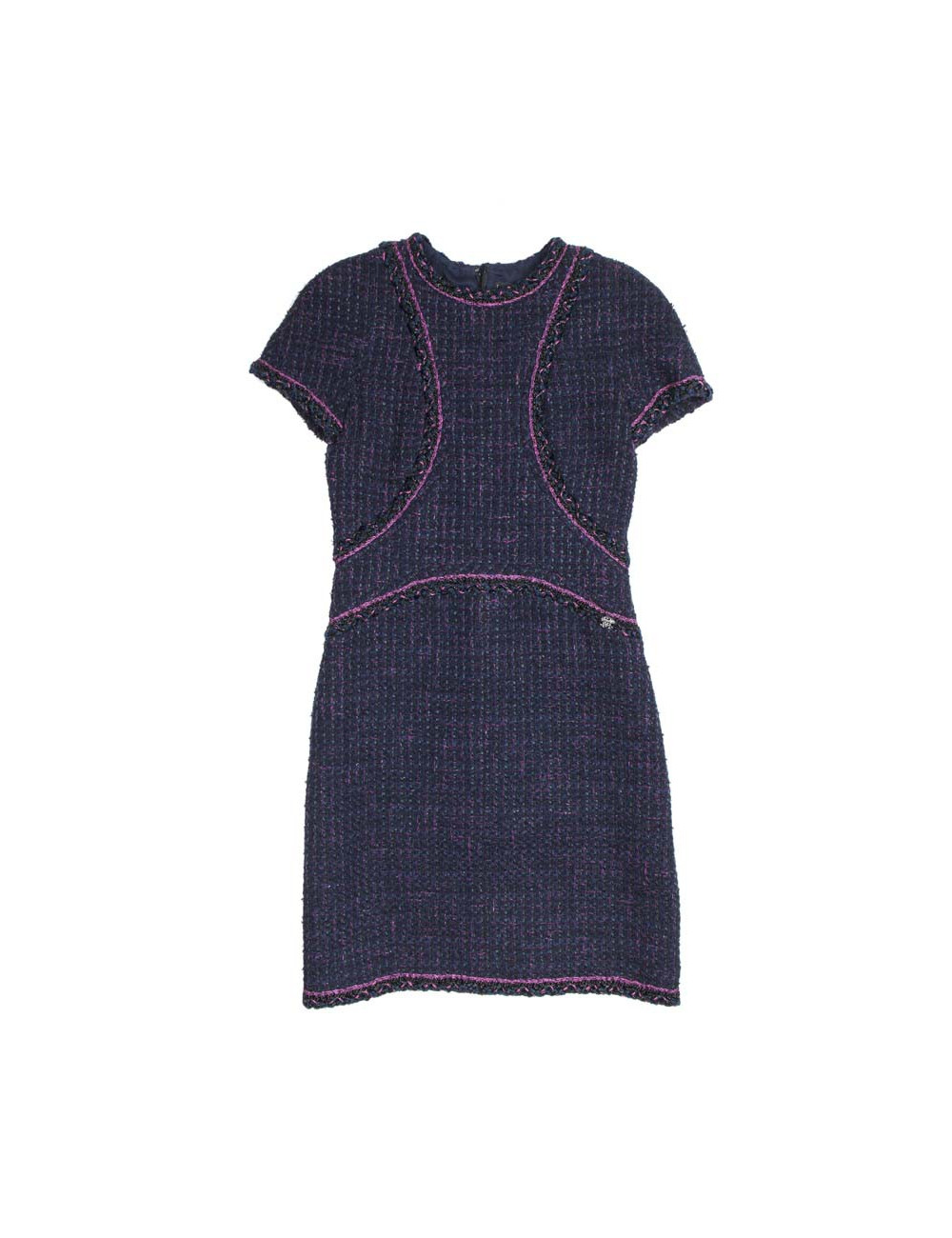 Robe CHANEL T 38 tweed multicolore