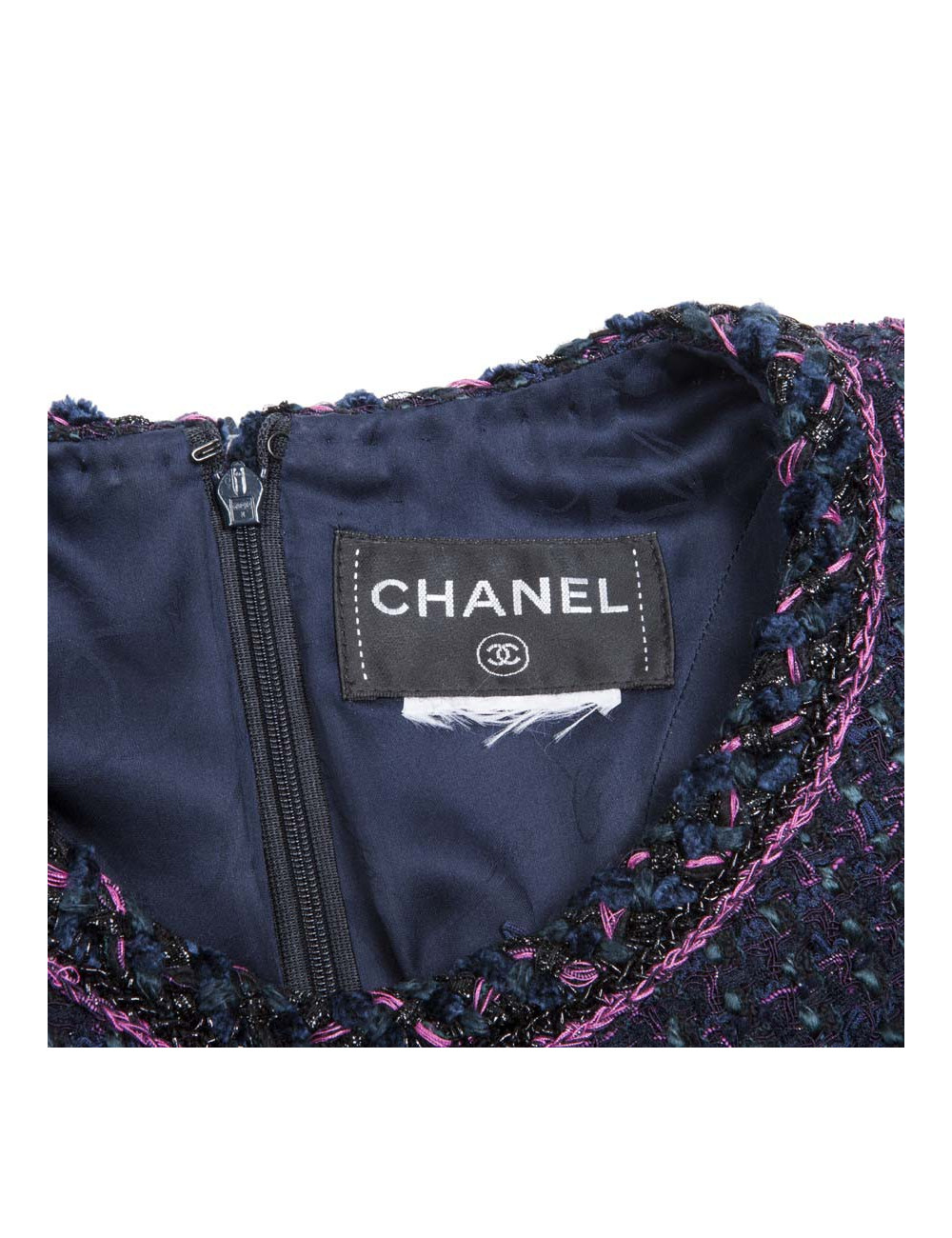 Robe CHANEL T 38 tweed multicolore