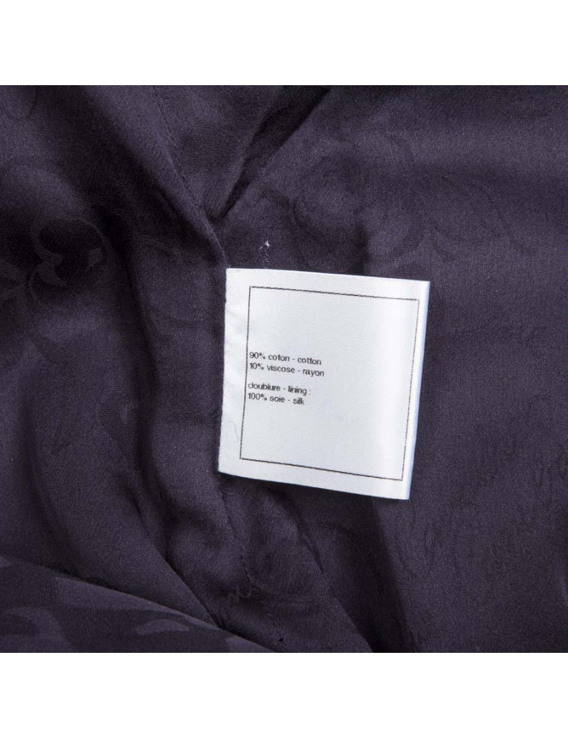 Robe CHANEL T 38 Tweed noir et violet