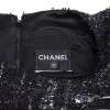 CHANEL dress in black tweed and leather size 38FR