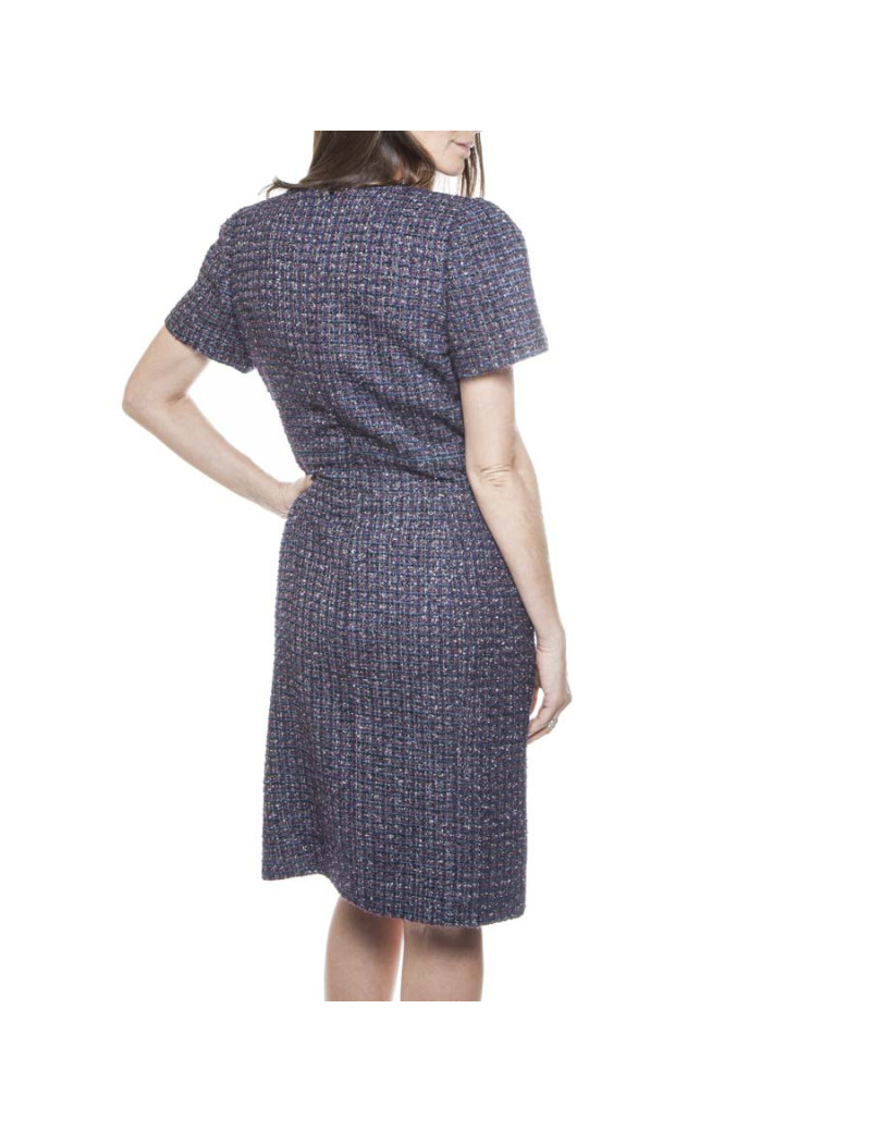 Robe CHANEL tweed violet T42