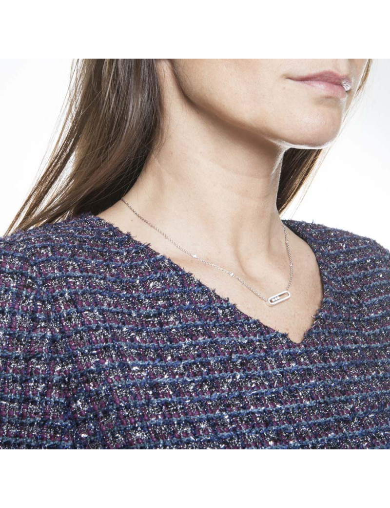 Dress CHANEL tweed purple money T42