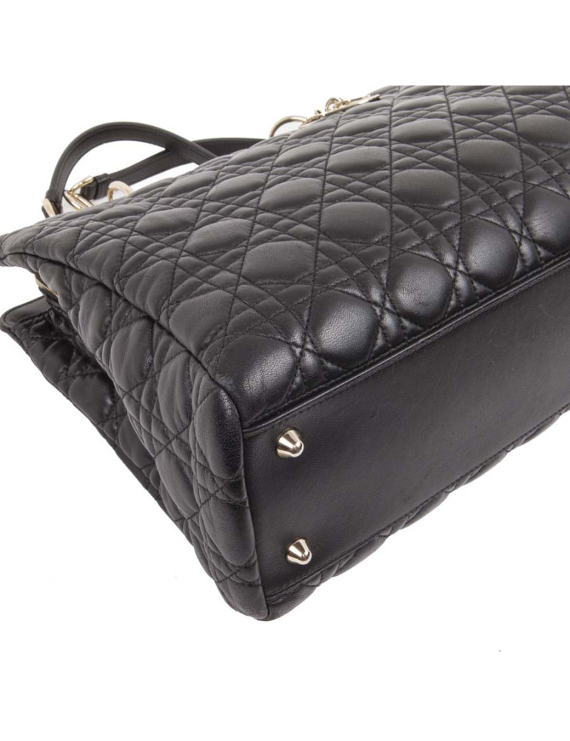 Black lady dior DIOR quilted leather bag