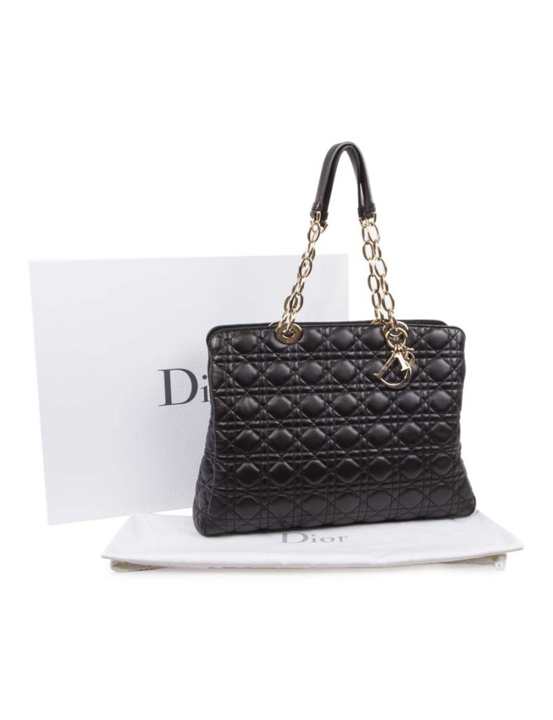 Sac lady dior DIOR cuir matelassé noir 