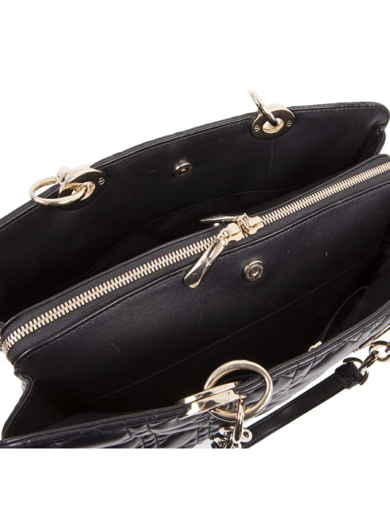 Sac lady dior DIOR cuir matelassé noir 