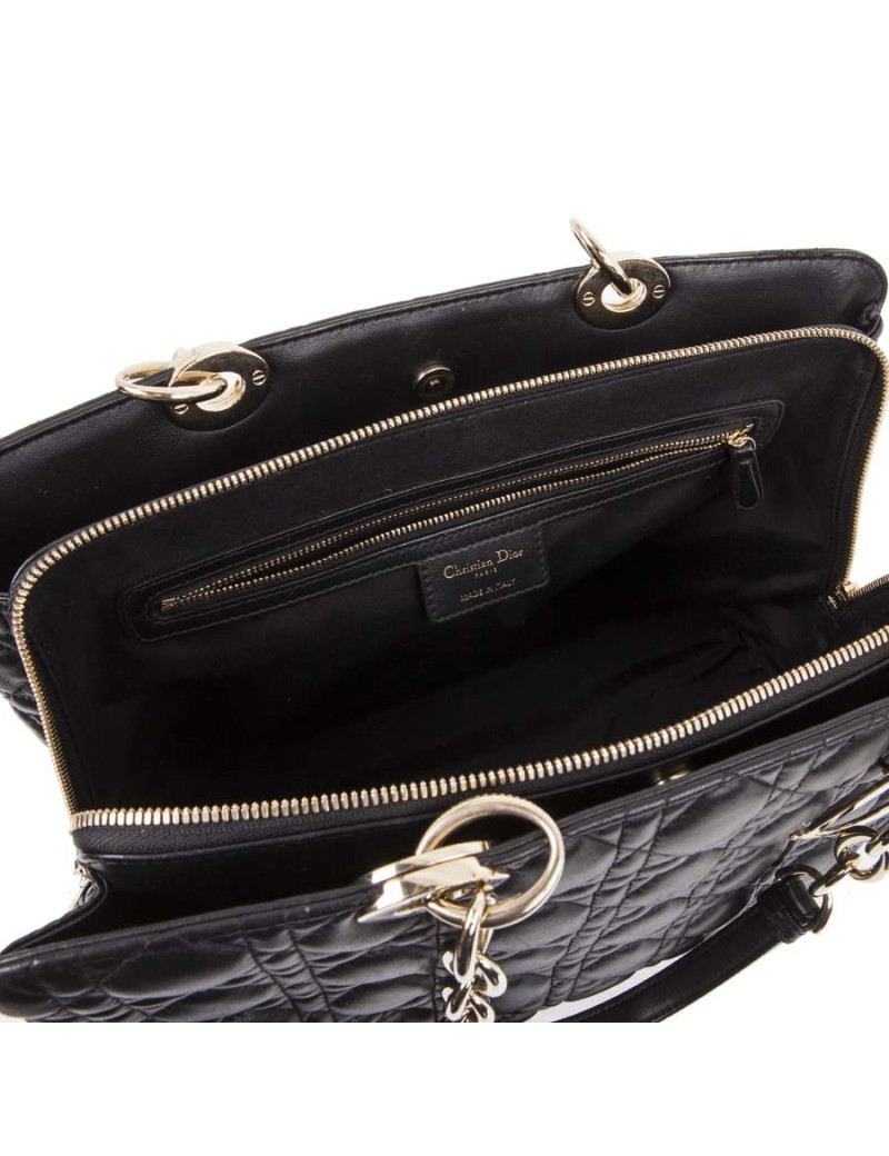 Black lady dior DIOR quilted leather bag