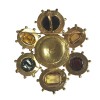 Broche CHANEL couture vintage en métal doré, pâte de verre et strass taille émeraude