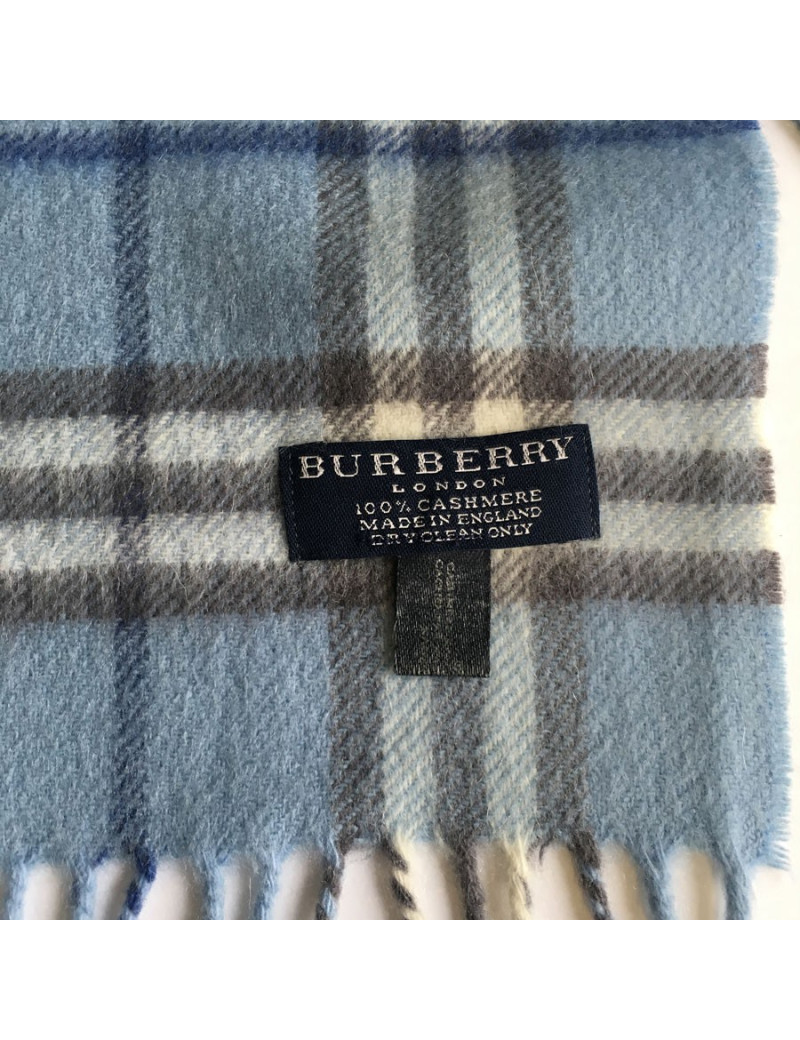 Echarpe BURBERRY bleue en cachemire