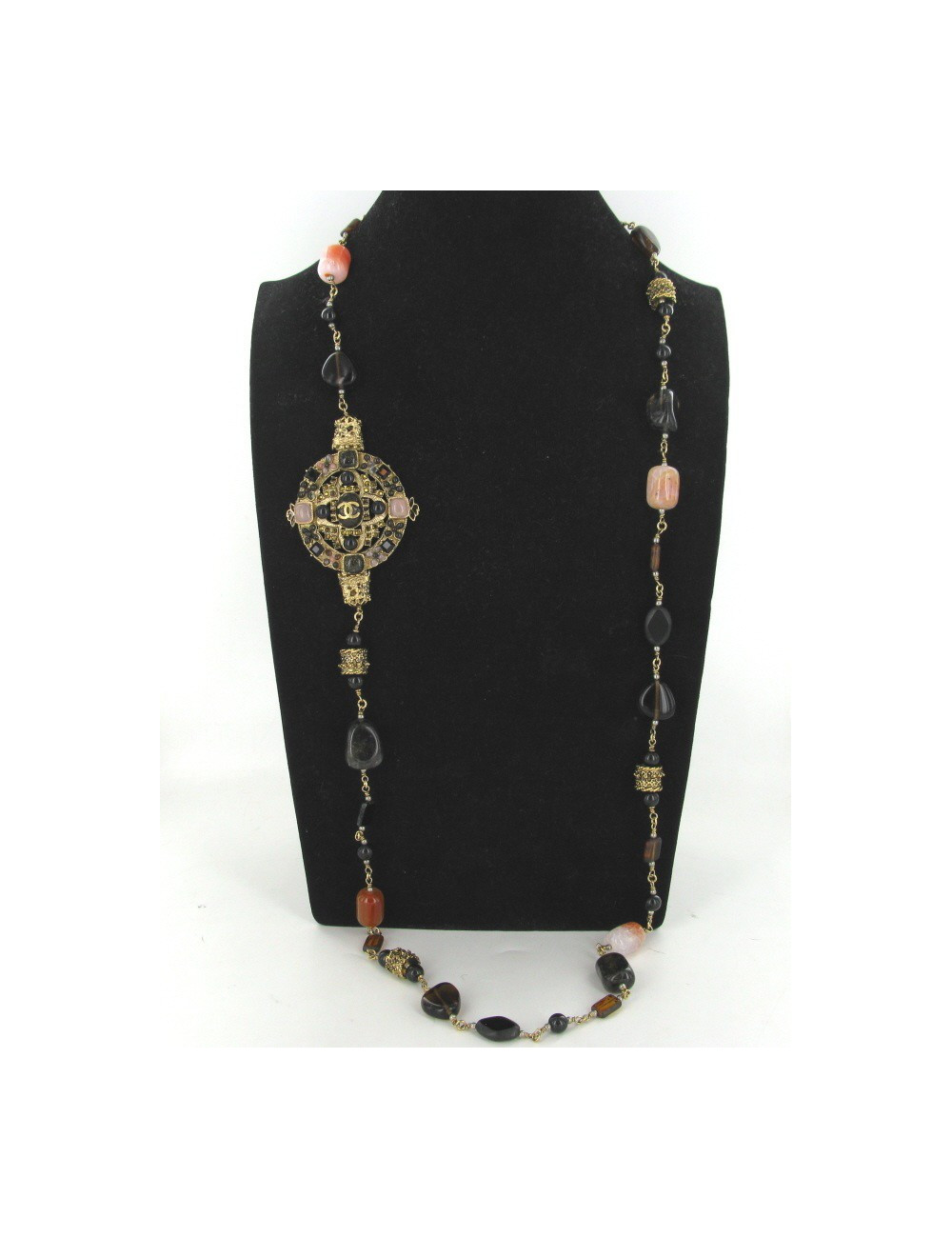 Sautoir CHANEL pierres multicolores