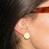 Boucles d'oreilles clips rose et jaune CHANEL