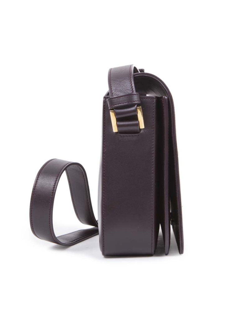 YVES SAINT LAURENT 'University' magenta smooth leather bag