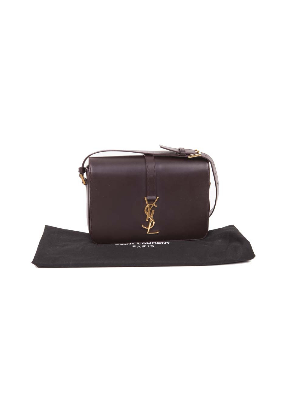 YVES SAINT LAURENT 'University' magenta smooth leather bag