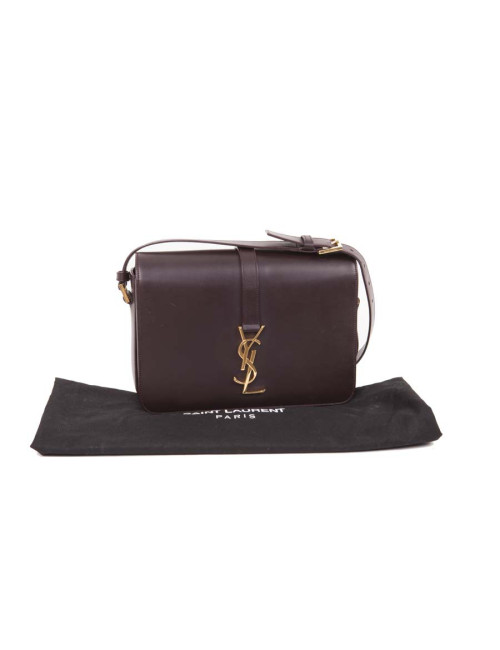 YVES SAINT LAURENT 'University' magenta smooth leather bag