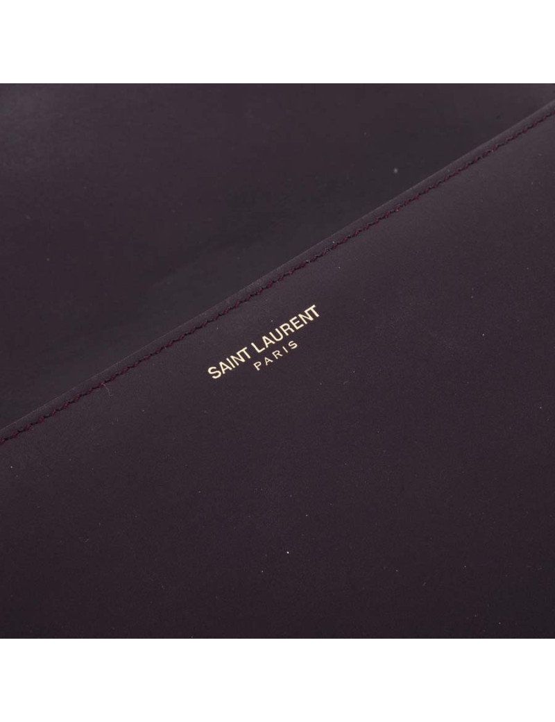 YVES SAINT LAURENT 'University' magenta smooth leather bag