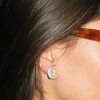Boucles d'oreilles clips bleu et orange CHANEL