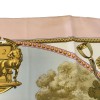Carré HERMES 'Présentation de chevaux" vintage en soie rose, ivoire et or