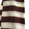 CHANEL striped Brown and Ecru cashmere scarf