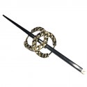 CHANEL CC headband in silver metal and black resin pic