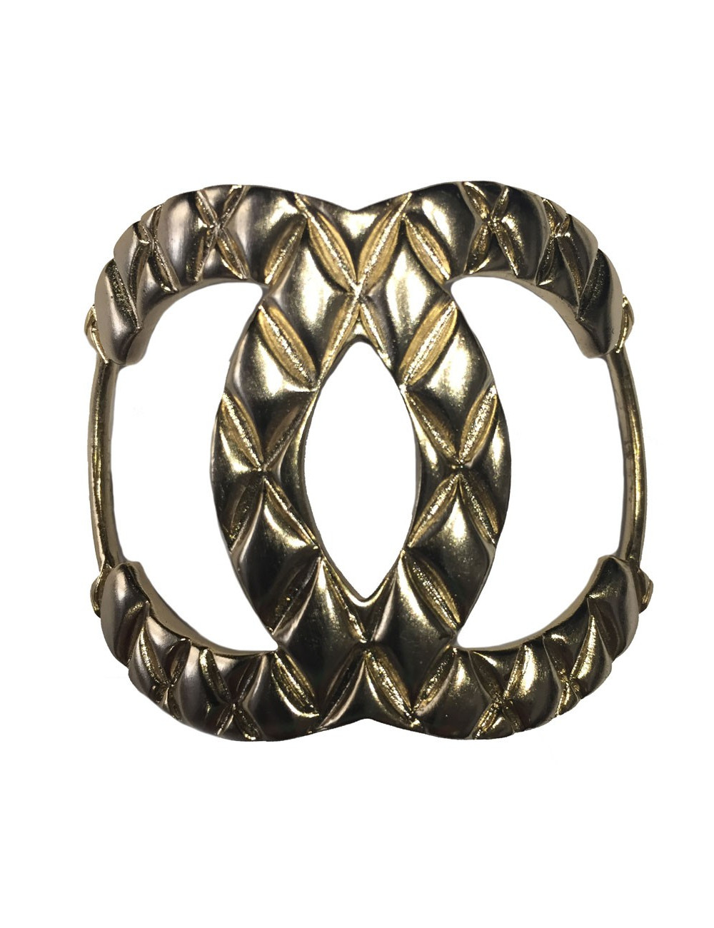 CHANEL CC headband in silver metal and black resin pic