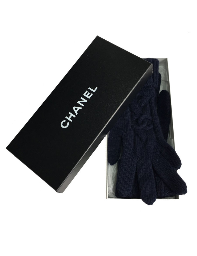 xxx Gants CHANEL en cachemire bleu