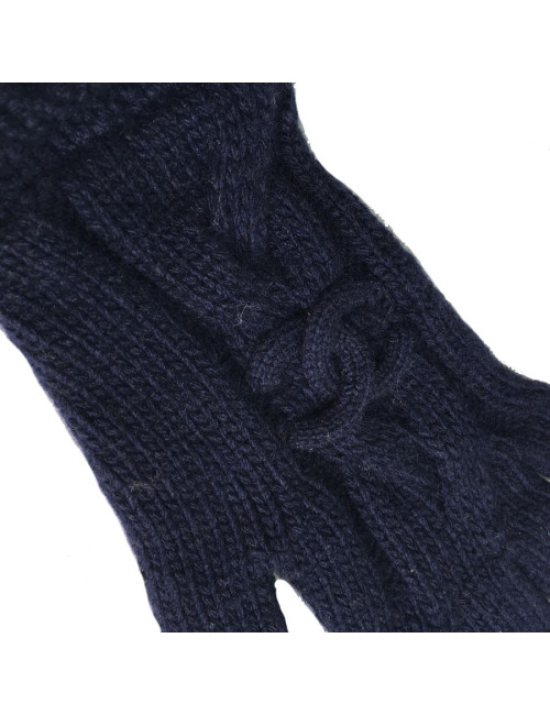  CHANEL gloves in dark blue cashmere size 7.5